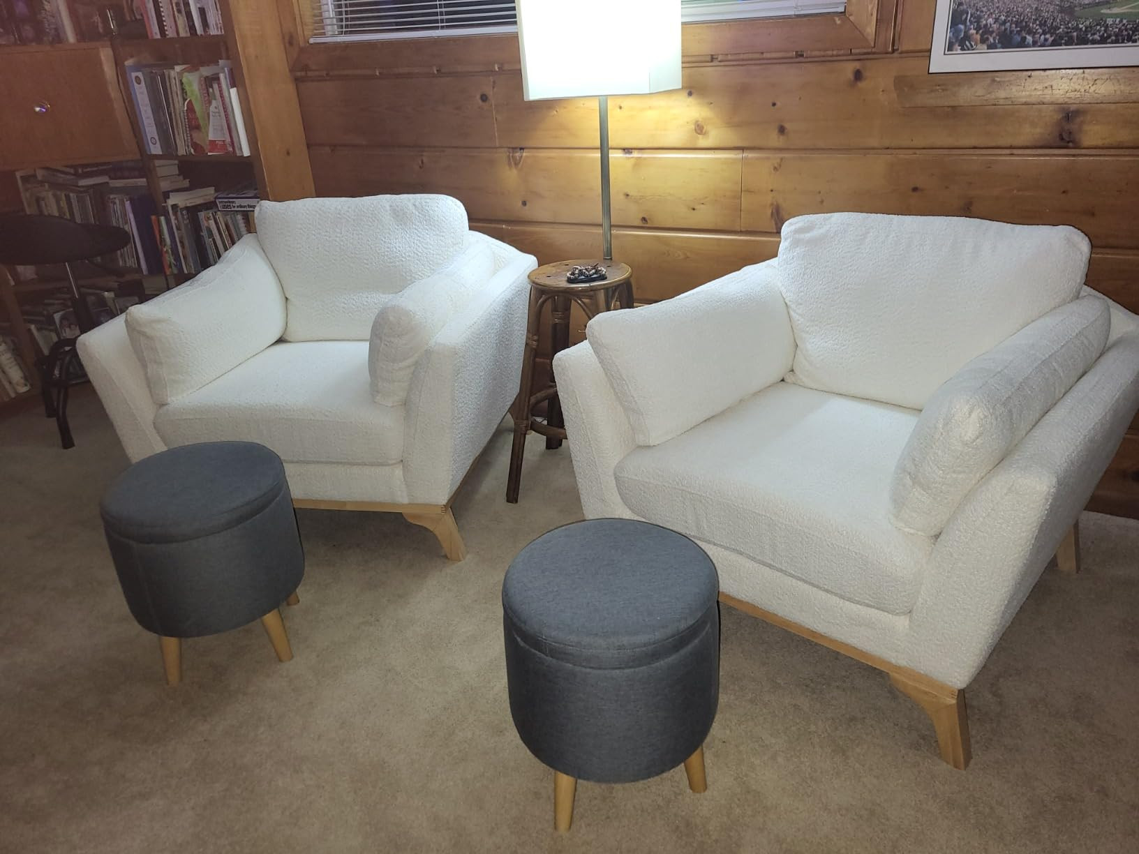 Large-Sized Accent Chair, Thick Cushion Bedroom Reading Chair, Comfortable Living Room Single Sof... | Amazon (US)