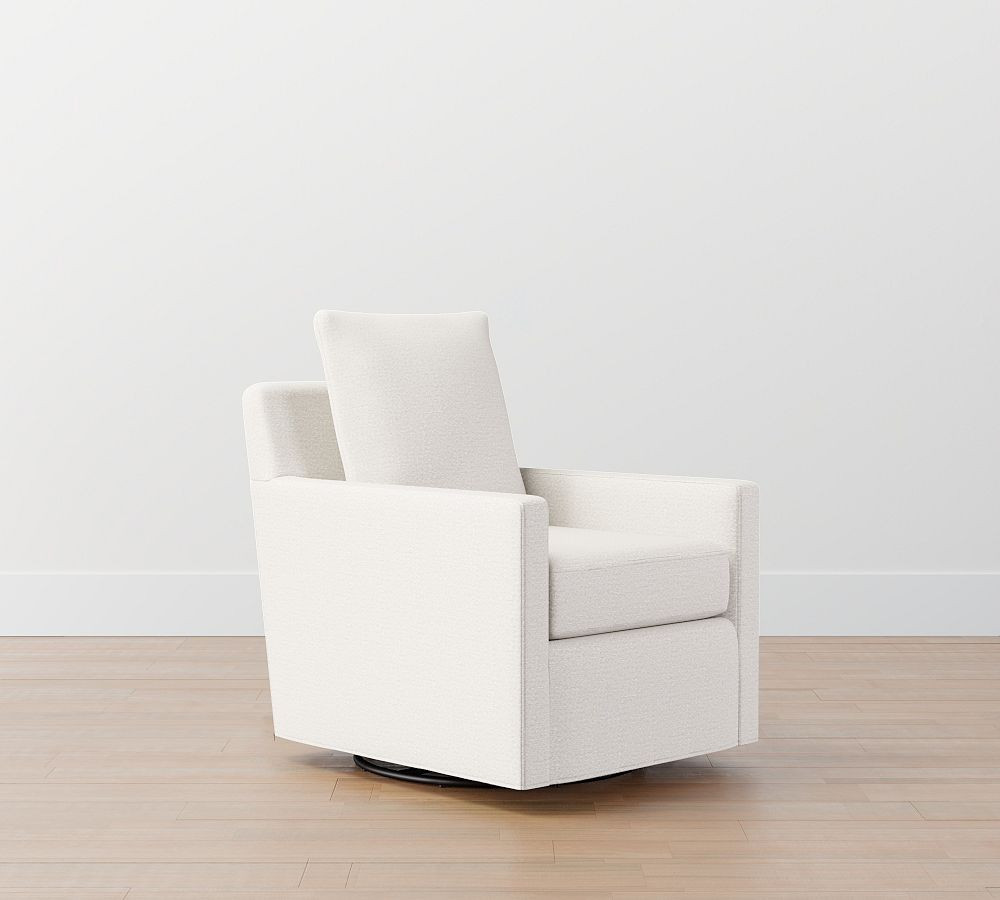 Ayden Square Arm Slipcovered Swivel Glider | Pottery Barn (US)