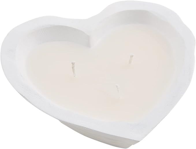 Mud Pie Heart Dough Bowl Scented Candle, White, 6.5" x 6.5" | Amazon (US)