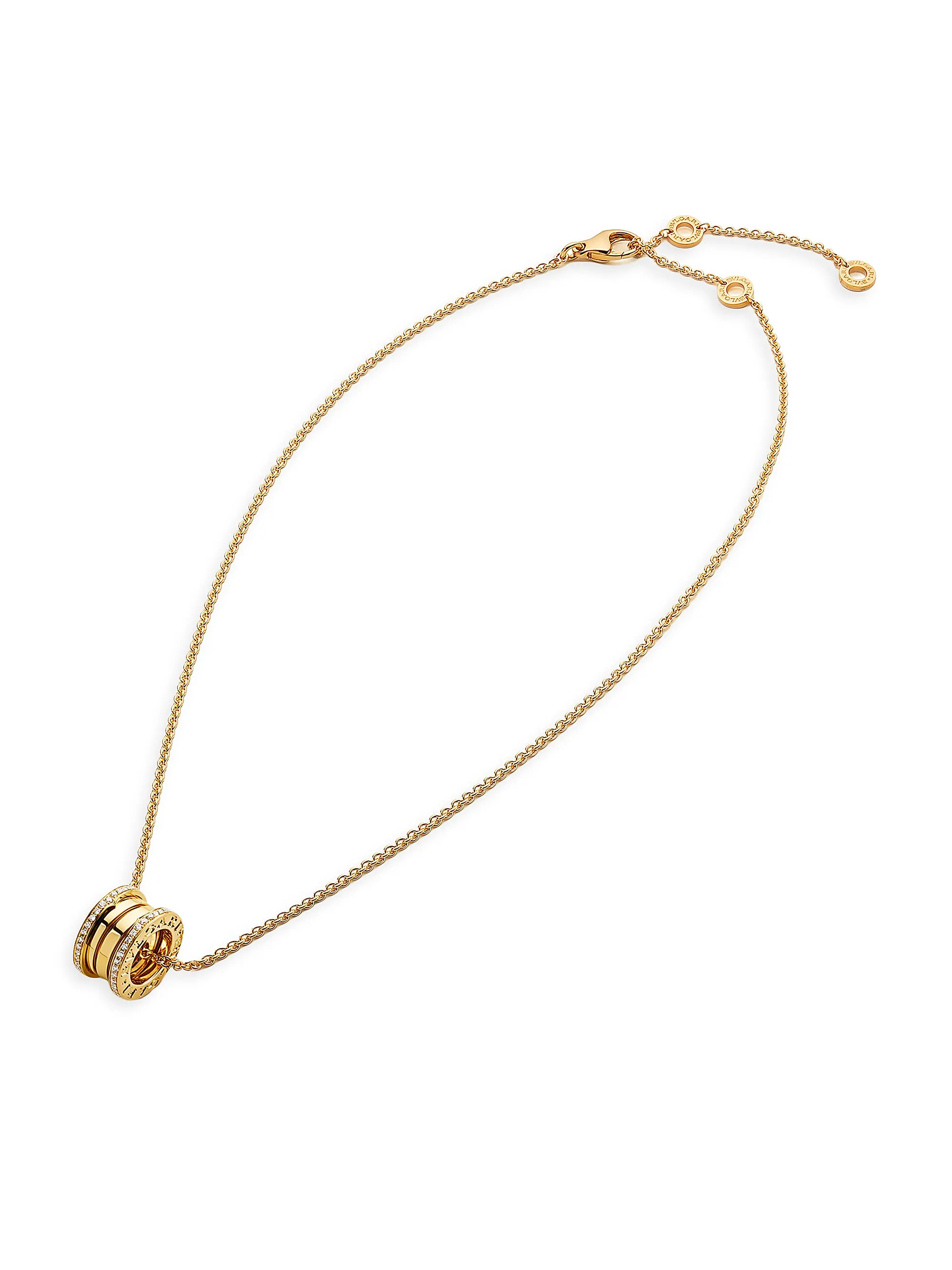 B.Zero1 18K Yellow Gold & 0.41 TCW Diamond Pendant Necklace | Saks Fifth Avenue