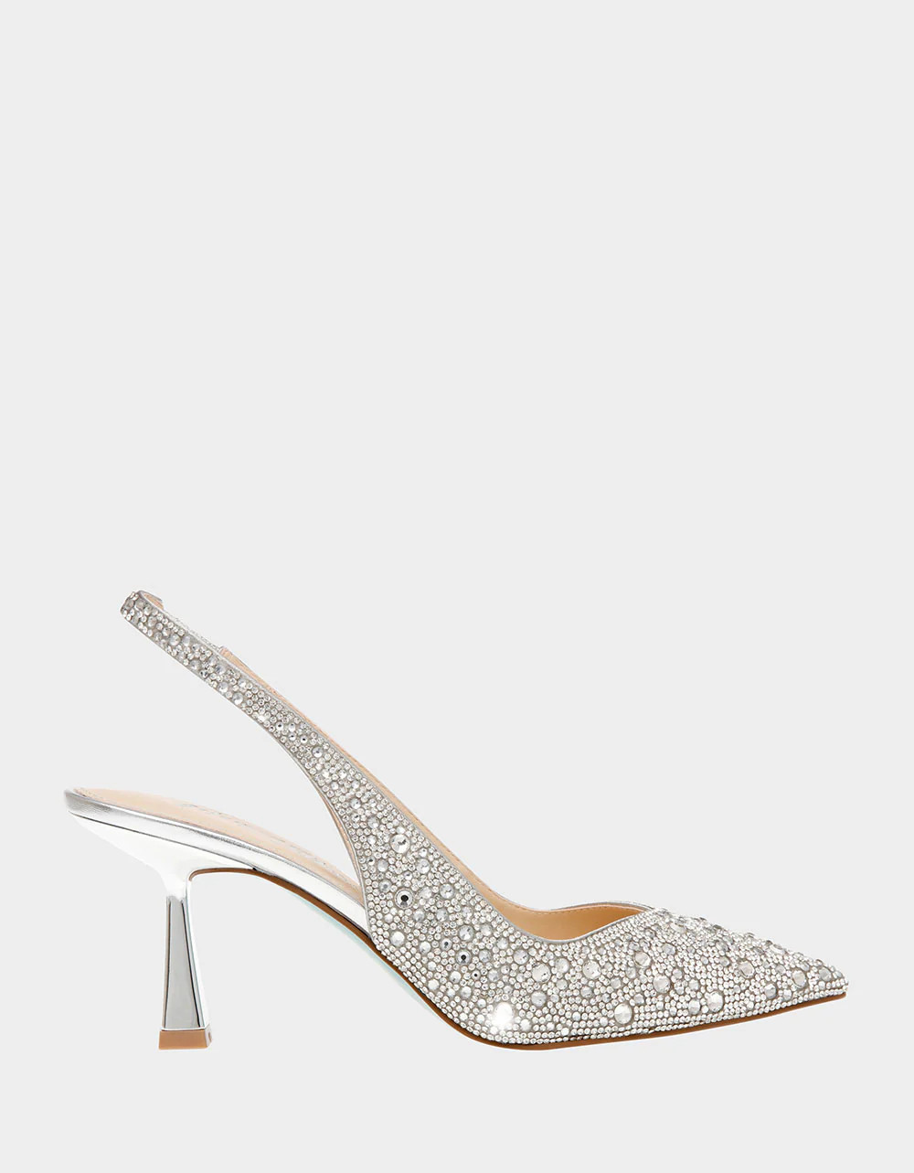CLARK SILVER Pumps | Women's Rhinestone Sling-Back Pumps | Betsey Johnson