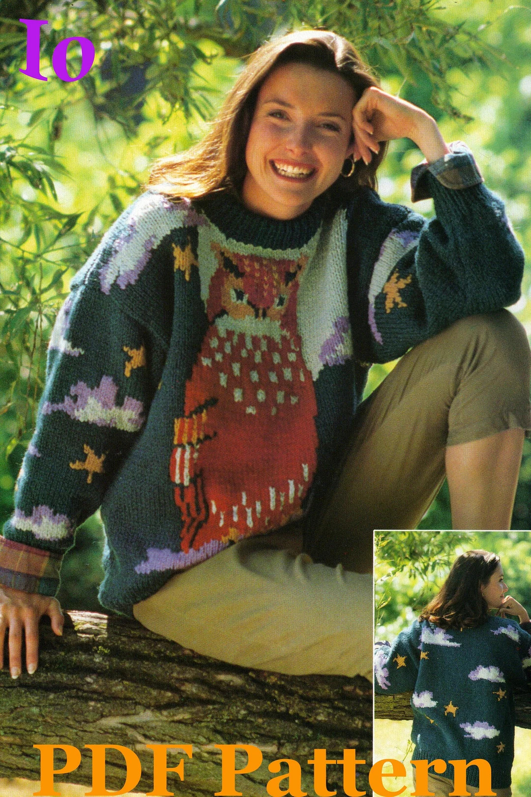 Owl Sweater Knitting Pattern Intarsia Colorwork Pullover Jumper Intarsia Colorwork Crew Neck Coll... | Etsy (US)
