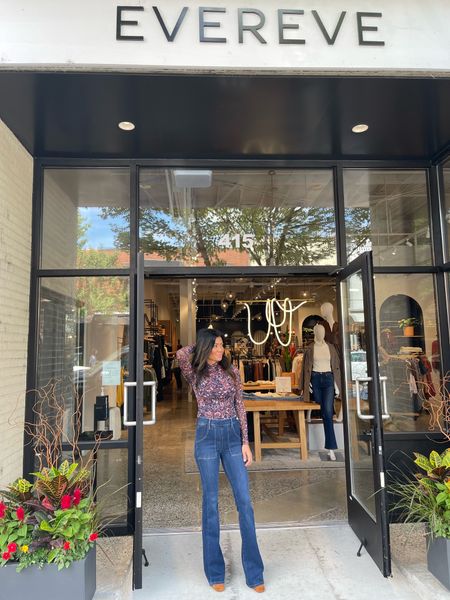 Calling all fall people.  (aka my people.) A lot going on to satisfy the pumpkin spice latte lovers fashion wise. Had a dreamy afternoon at @evereveofficial today. The best flare pants you will ever slip on by the way. 

#LTKbeauty #LTKSeasonal #LTKstyletip