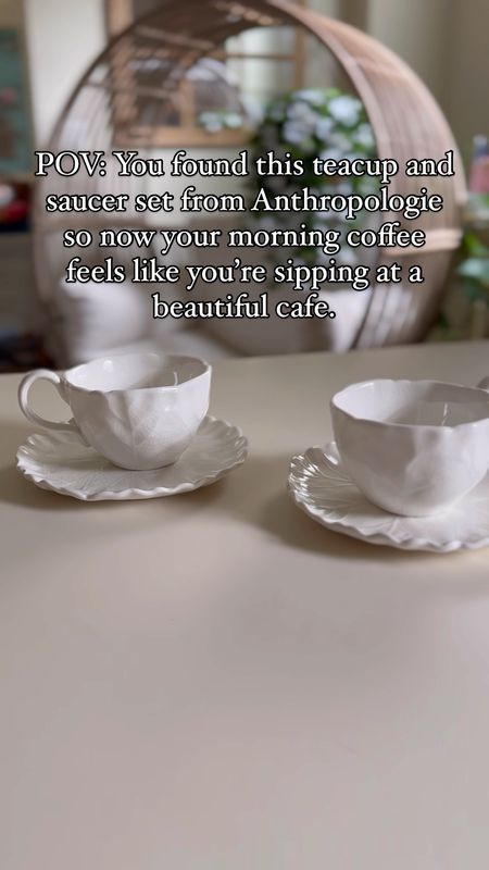 The prettiest teacup and saucer set under $20 from Anthropologie 💙💙

Major Bridgerton vibes! 

#LTKHome #LTKFindsUnder50