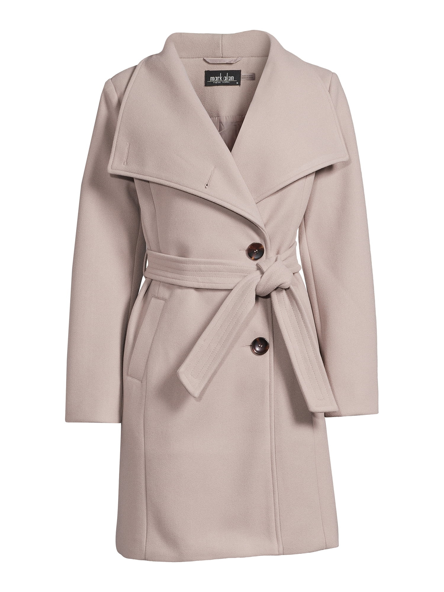 Mark Alan Women's Long Wool Belted Wrap Coat - Walmart.com | Walmart (US)