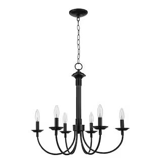 Bel Air Lighting Candle 6-Light Black Candle Chandelier Light Fixture 9016 BK - The Home Depot | The Home Depot