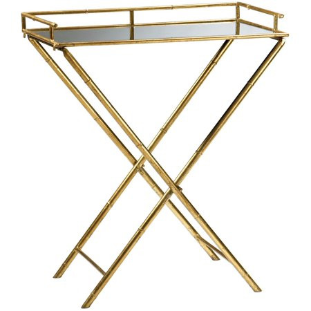 Tray Table CYAN DESIGN BAMBOO Gold Leaf Mirrored Glass Iron Mirror New CY-1284 | Walmart (US)