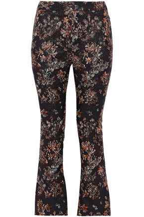 Iro Woman Cropped Floral-jacquard Flared Pants Black Size 38 | The Outnet US