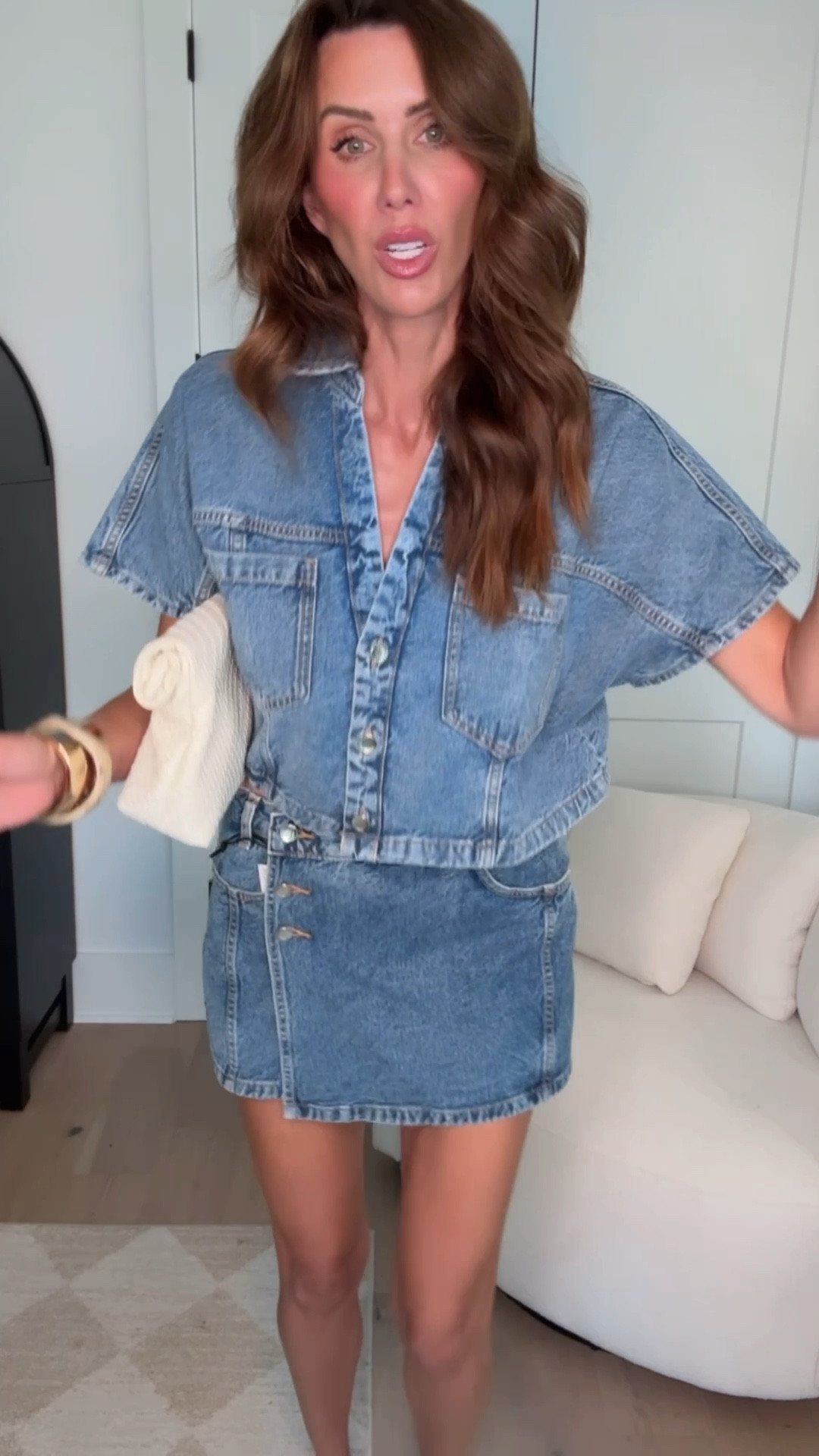 denim skort set // hourglass blush dupe 