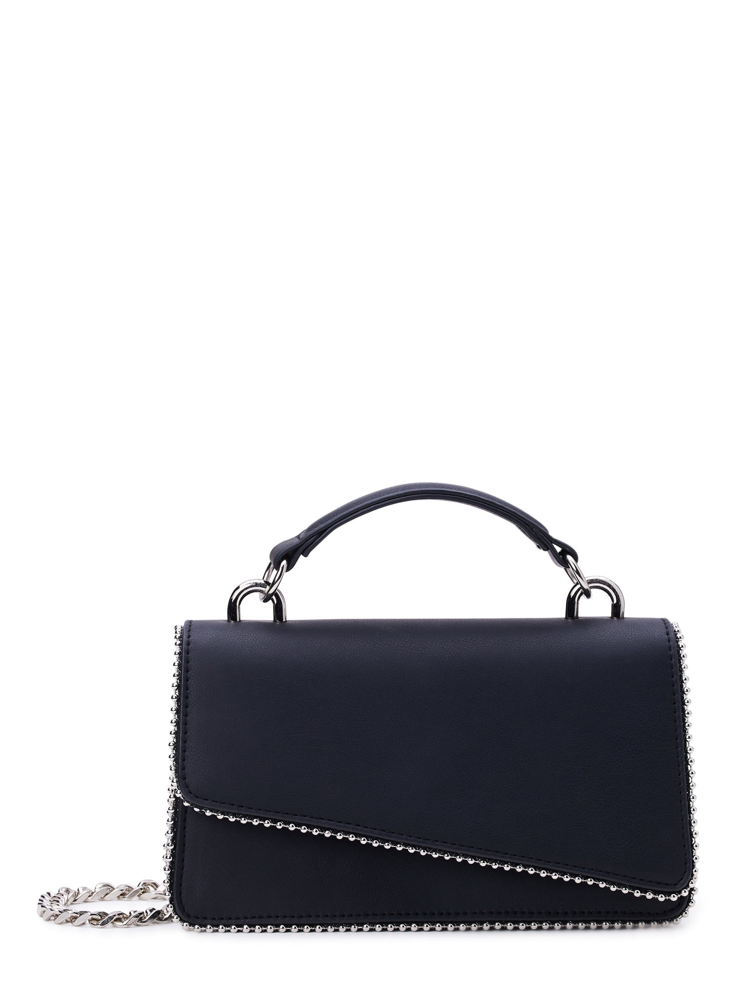 No Boundaries Women's Contemporary Top Handle Handbag, Black - Walmart.com | Walmart (US)