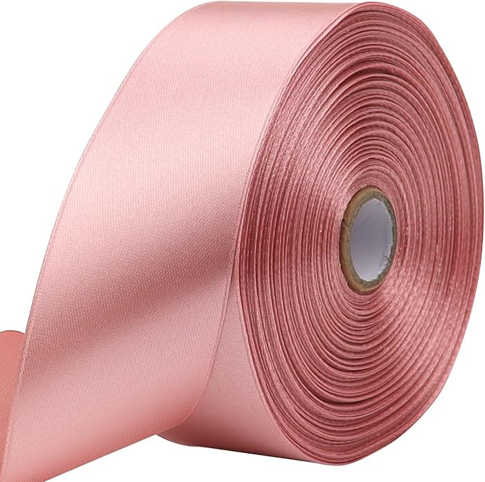 Rose Gold Solid Satin Ribbon 1-1/2 Inch 50 Yards Solid Polyester Fabric Ribbon for Gift Wrapping ... | Amazon (US)