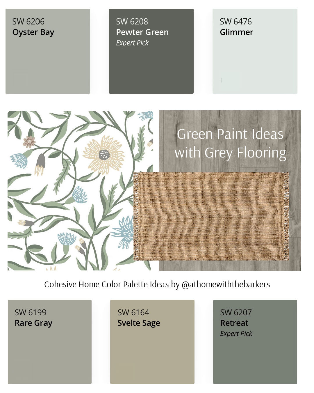Gray floors paint color ideas with wallpaper and rug 

 #LTKHome #LTKSaleAlert