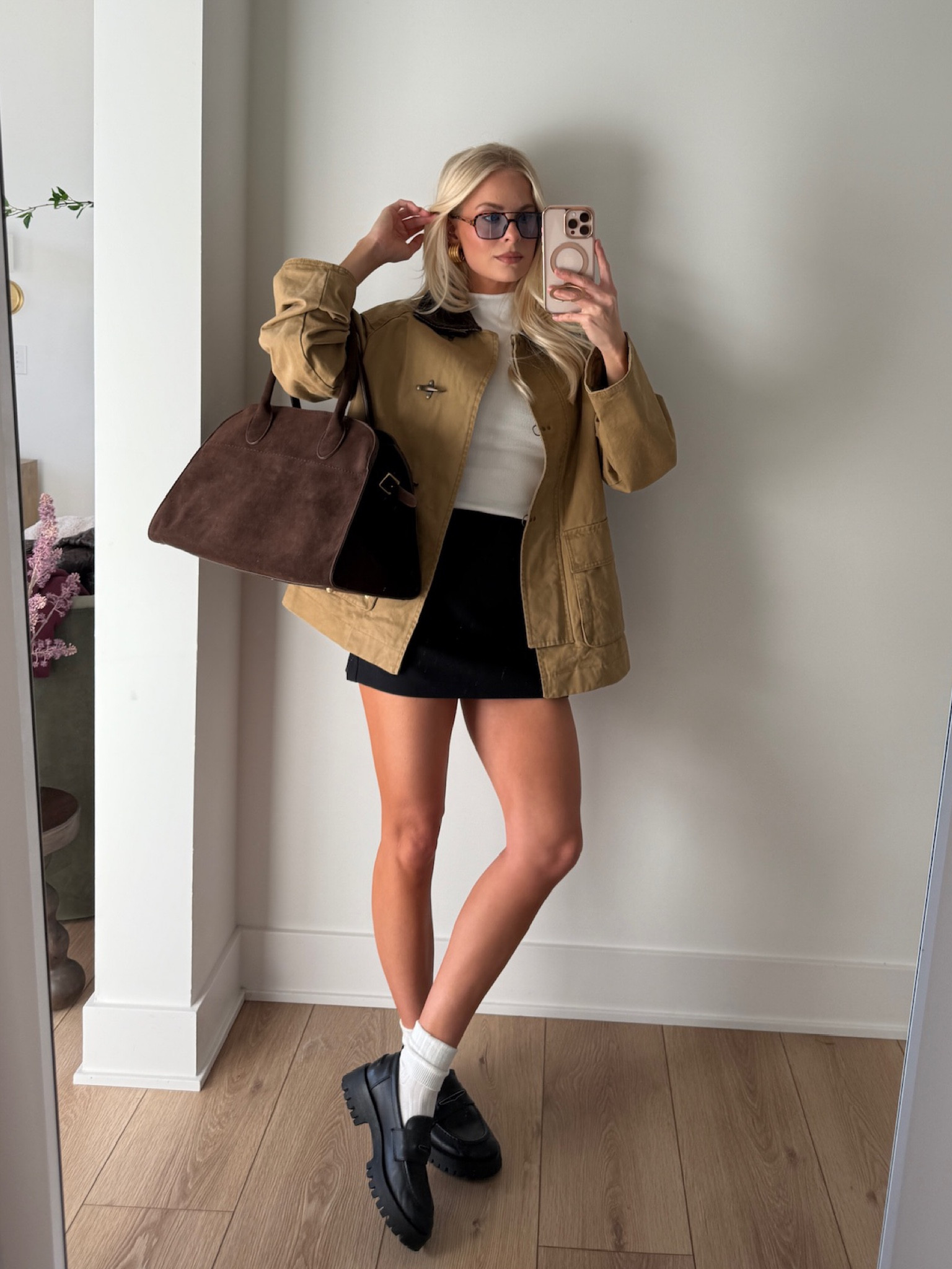 Barn Jacket Styling - wearing a small in jacket, tee, & skort, shoes run tts (linking similar)! Use code KATHLEEN15 for 15% off on the Heaven Mayhem website. #kathleenpost #barnjacket #fallfashion

#LTKStyleTip #LTKSeasonal