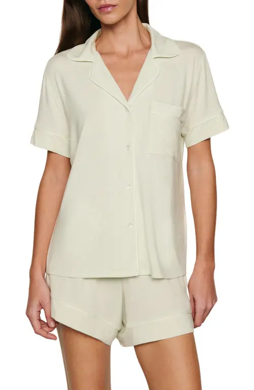 Eberjey Gisele Relaxed Short Pajamas in Seafoam/ivory at Nordstrom, Size Medium | Nordstrom