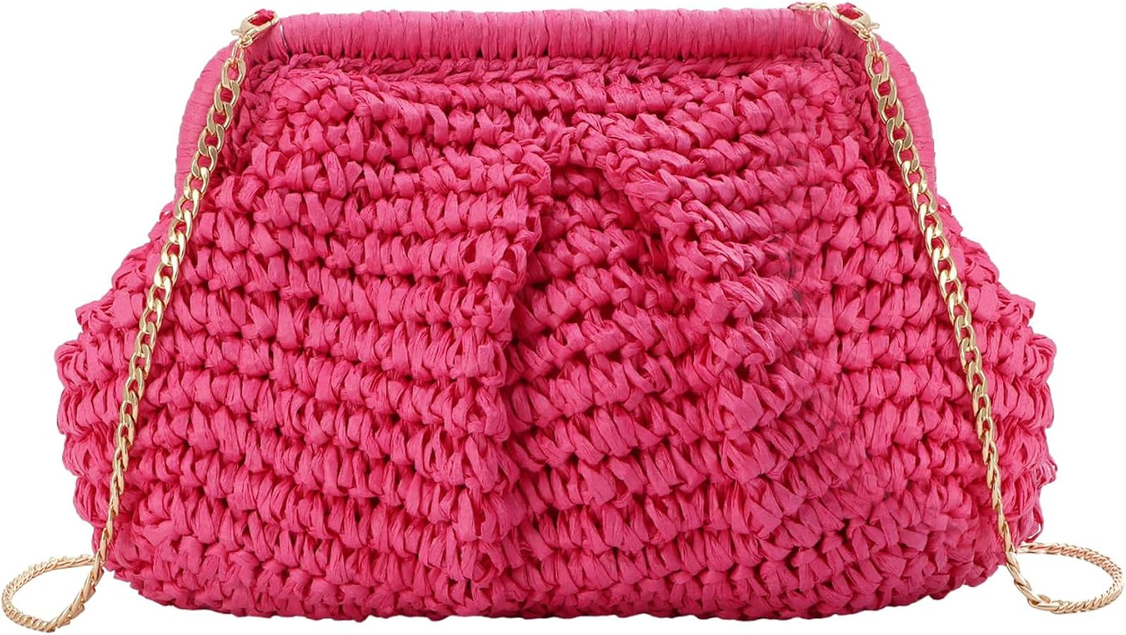 GOKTOW Straw Dumpling Clutch Purse,Summer Vacation Beach Crossbody Bag for Women,Raffia Wicker Ra... | Amazon (US)