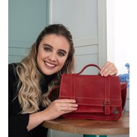 Red Leather Mini Satchel Bag For Women, Vintage Style Small Leather Bag, Cute Messenger Size | Etsy (US)