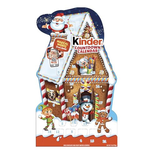 Kinder 2025 Advent Calendar, 24 Individually Wrapped Pieces, Chocolate Candy, Holiday Treats, 6.9 oz | Amazon (US)