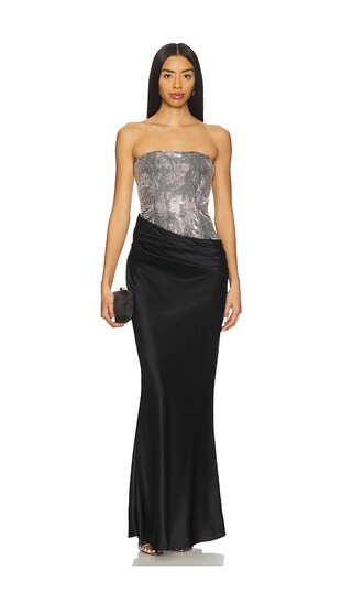 Alexandra Dress in Black & Silver | Revolve Clothing (Global)