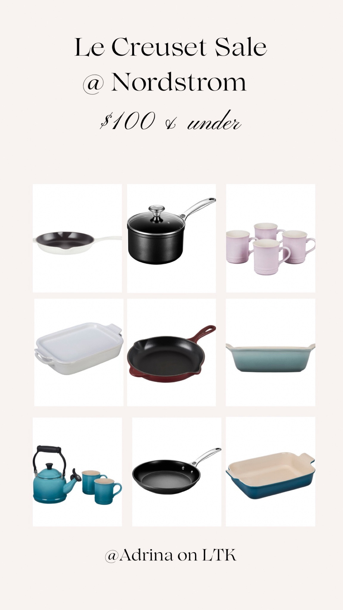 Le Creuset sale at Nordstrom! All of these finds are $100 & under! Your kitchen will thank you. These also make great gifts for your loved ones who love to cook and bake. 

#LTKhome #LTKfindsunder100 #LTKGiftGuide