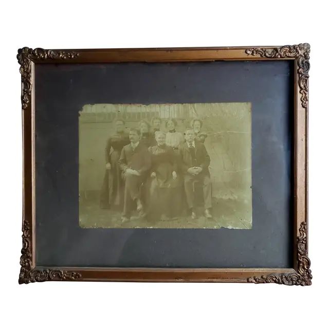 Circa 1880 American Victorian Family Portrait Photograph in Gilt Wood Frame | Chairish