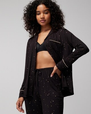 Long-Sleeve Notch Collar Pajama Top | SOMA