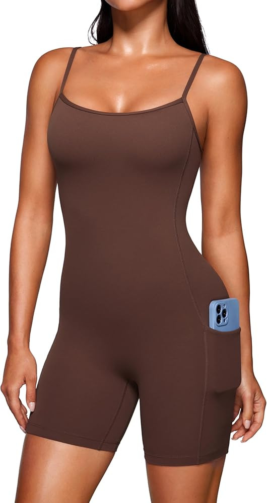 CRZ YOGA Butterluxe Athletic Rompers for Women Adjustable Padded Tank Top Workout Shorts Jumpsuit... | Amazon (US)