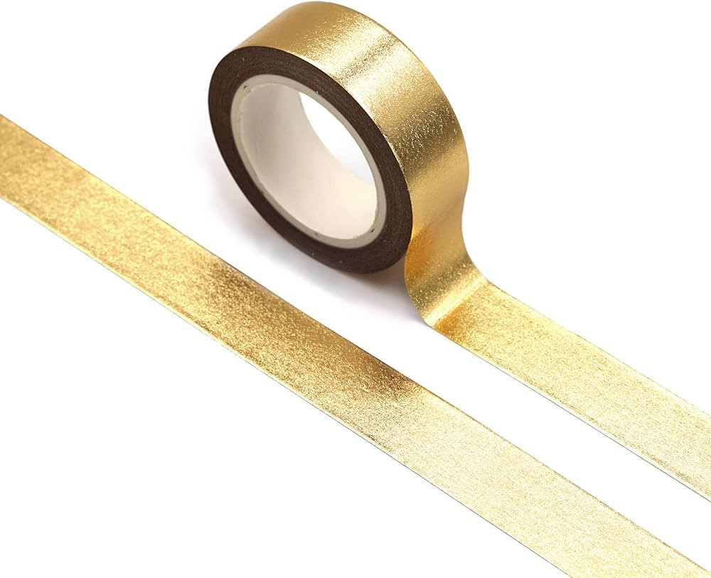 Gold washi Tape for Wall Decor Decorative Tape Crafts Washy-Tape Mirror Tape Gold Strips Metallic... | Amazon (US)
