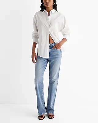 Cotton-Blend Boyfriend Portofino Shirt | Express