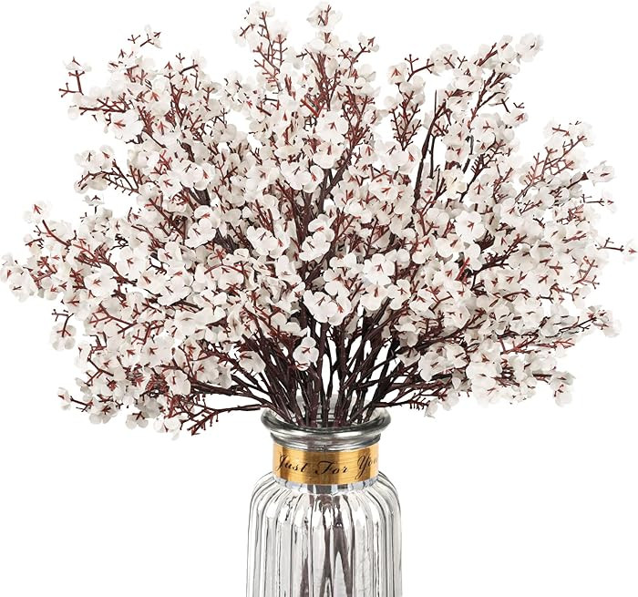 Babys Breath Artificial Flowers, 8 Bundles White Real Touch Fake Flowers Silk Flowers Bulk for Va... | Amazon (US)
