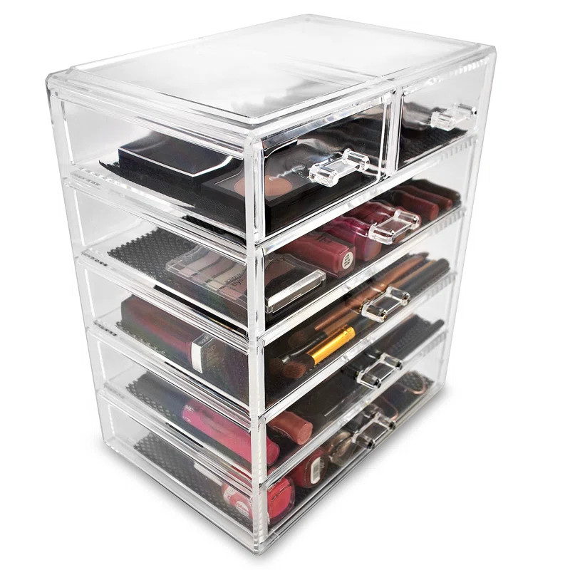 Sorbus 6 Drawers Acrylic Makeup and Jewelry Cosmetics Organizer in Clear | Wayfair North America