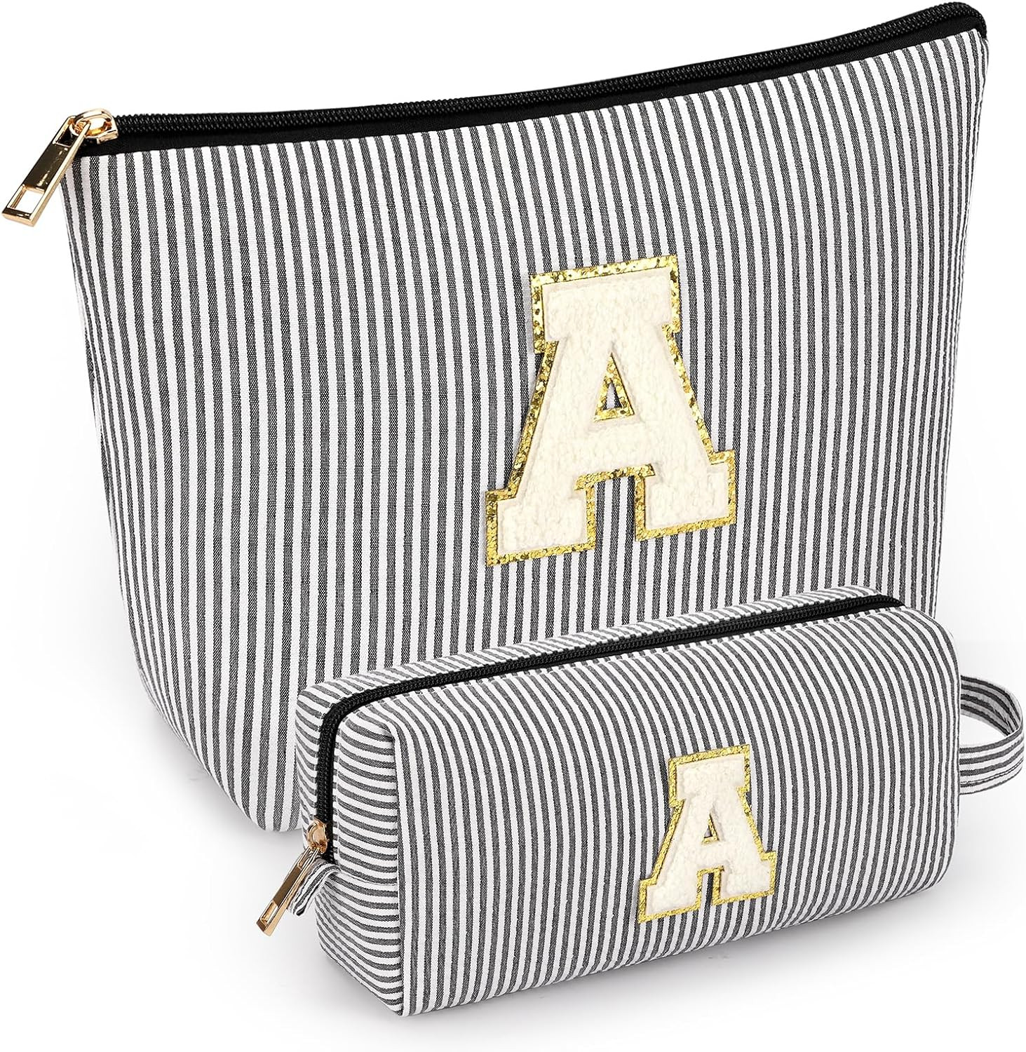 2 PCS Initial Makeup Bags for Women: Cosmetic Bag for Travel Toiletry - Birthday Gifts for 11 12 ... | Amazon (US)