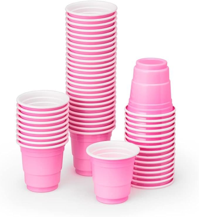 xo, Fetti Party Decorations Pink Plastic Shot Glasses - 50 Matte Disposable 2 oz Cups | Bachelore... | Amazon (US)