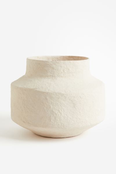 Wide Papier-maché Vase - Light beige - Home All | H&M US | H&M (US + CA)