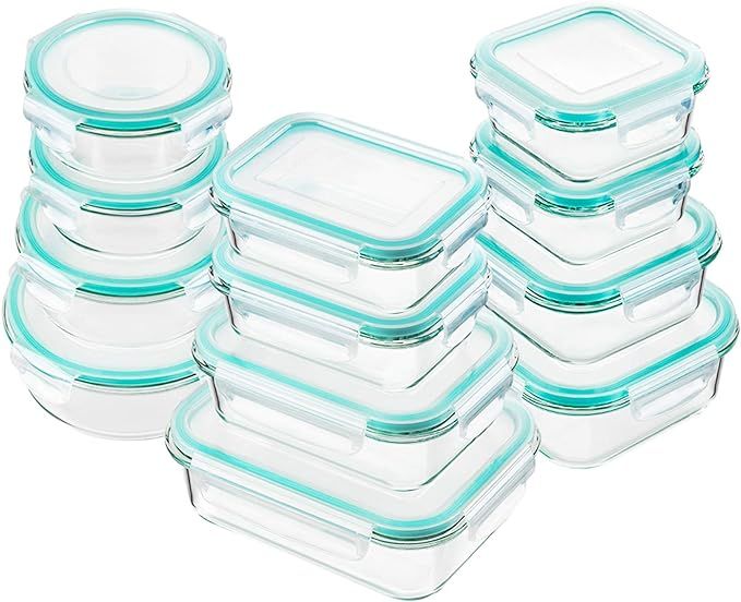 Bayco Glass Food Storage Containers with Lids, [24 Piece] Glass Meal Prep Containers, Airtight Gl... | Amazon (US)