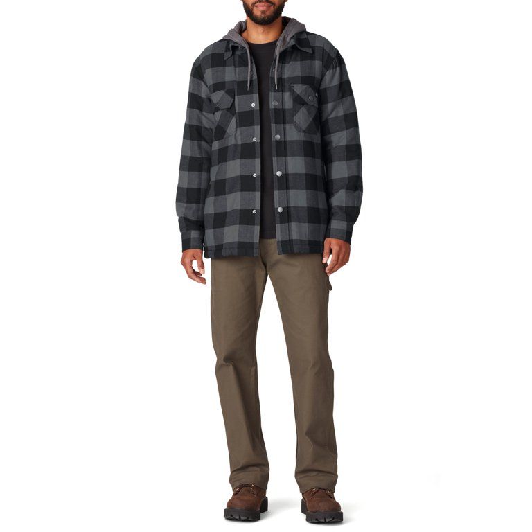 Genuine Dickies Men's Sherpa Lined Hooded Shirt Jacket | Walmart (US)