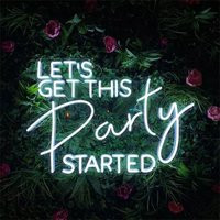 Let's Party Neon Sign Flex Get This Started Led Light Text Custom Wedding Home Room Decoration | Etsy (US)