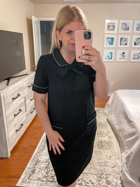 This dress has a big bow on the neck and faux pearl embellished trim so cute and perfect for work. On sale now during the Nordstrom anniversary sale.

#LTKFind #LTKworkwear #LTKxNSale