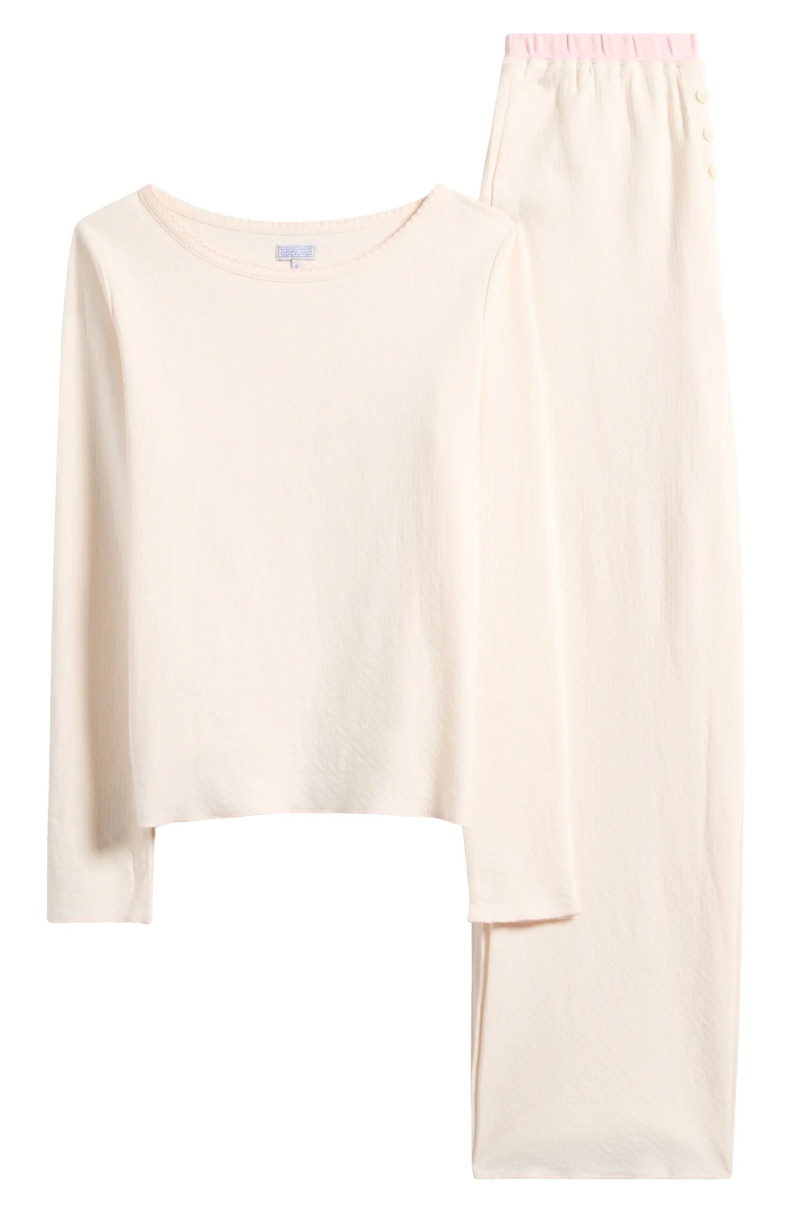 COZYLAND Ellie Pima Cotton Pointelle Pajamas | Nordstrom | Nordstrom