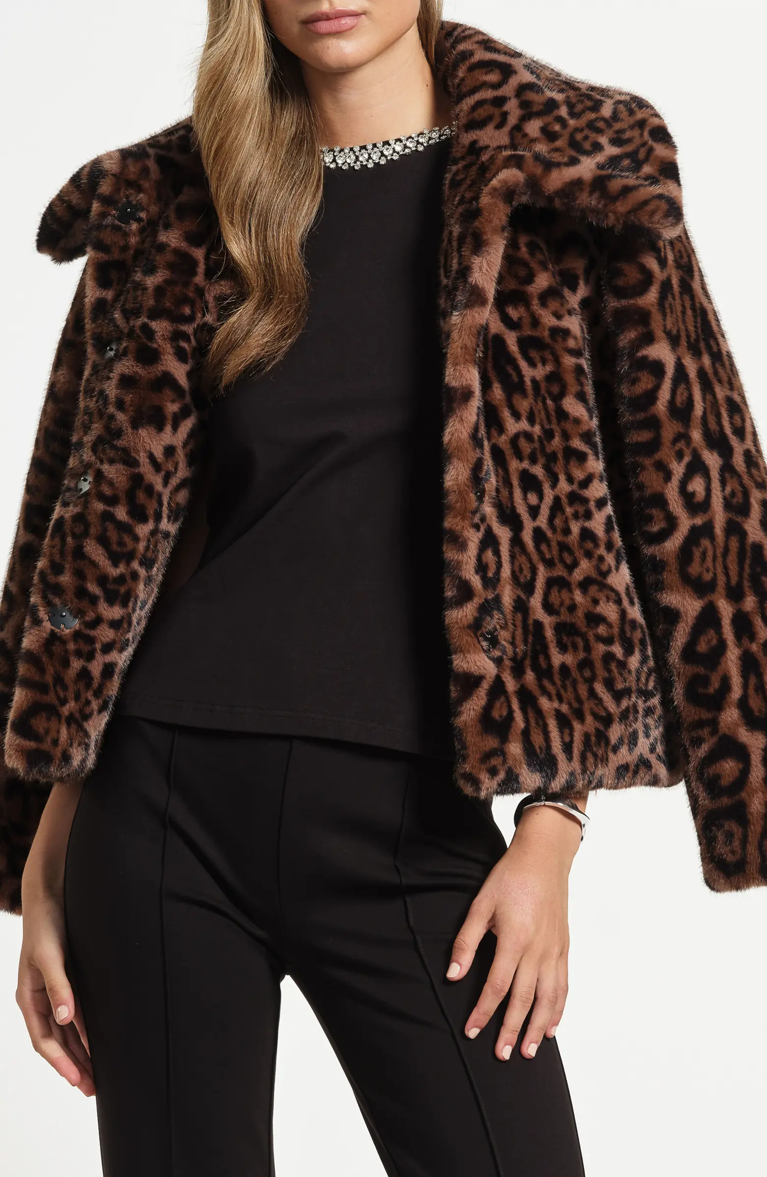 Isaac Mizrahi New York Oversize Collar Faux Fur Jacket | Nordstrom | Nordstrom