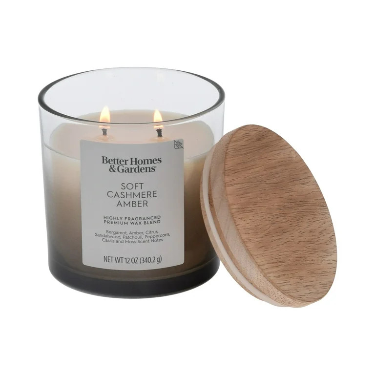 Better Homes and Gardens Soft Cashmere and Amber Scented 2-Wick Ombre Jar Candle 12oz. | Walmart (US)