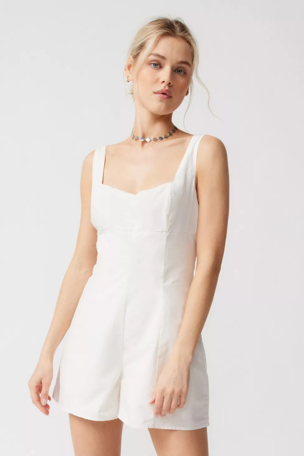 UO Sandy Tie-Back Romper | Urban Outfitters (US and RoW)