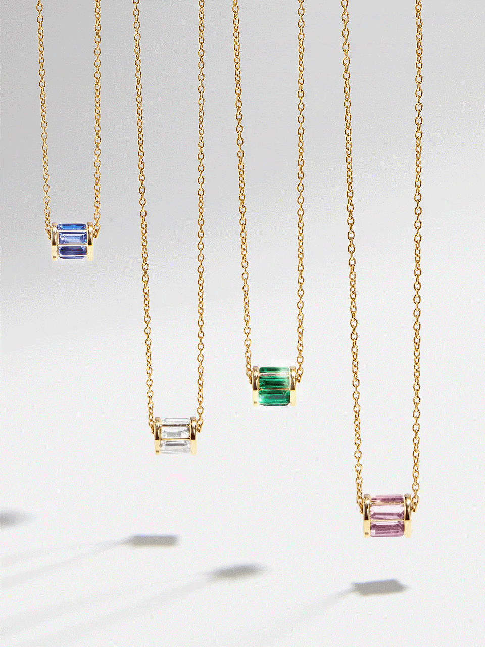 Tatum Birthstone Necklace - Crystal | BaubleBar