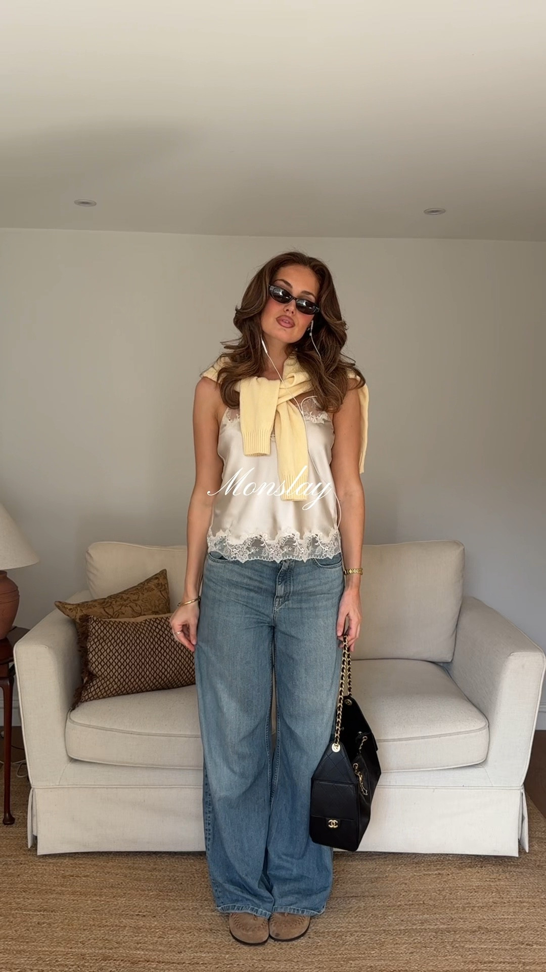Spring outfit ideas, lace top, butter yellow, lace trim top, butter yellow jumper, H&M polka dot skirt, brown leather boots, wide leg jeans, Birkenstock dupes, spring outfits, stripe t shirt, stripe shirt, reformation top 

#LTKuk #LTKspring #LTKeurope