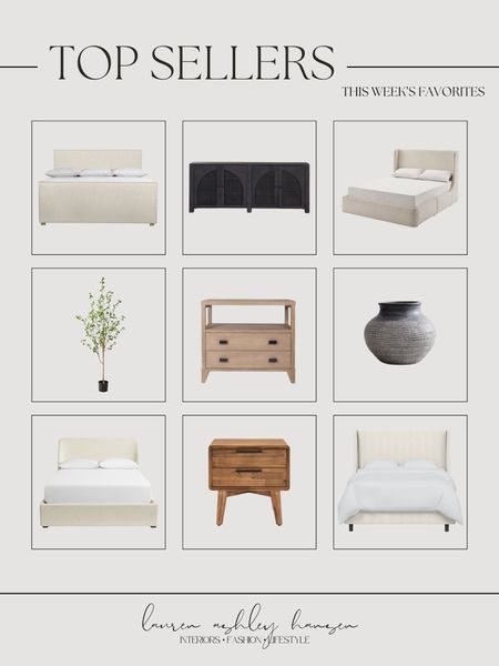 This week’s top sellers! So many personal favorites of mine as well. If you’re looking for a new bed frame—two that I can recommend enough are our highland park one from Wayfair or our Dalton storage bed from Castlery. Both so beautiful and high quality! 

#LTKstyletip #LTKhome