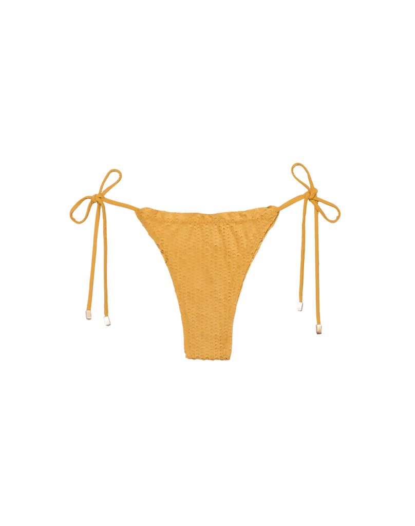 Scales Ripple Tie Side Bottom - Mustard | ViX Swimwear