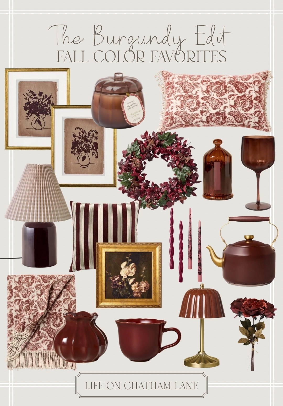 The burgundy edit! 🍂 Such a pretty accent color for fall. I rounded up some beautiful burgundy decorative accents to bring a little warmth and color into your home this season. 🤎

#LTKHome #LTKSeasonal