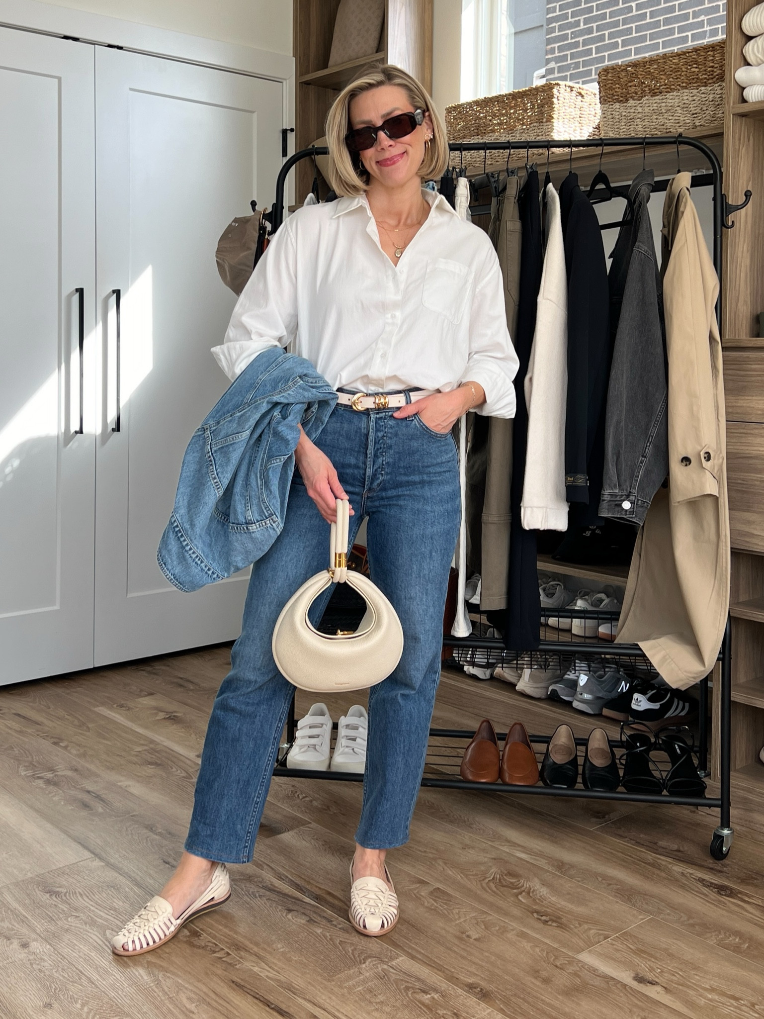 Wearing XS button-up shirt, 26/regular jeans, small denim jacket, small belt, flats tts 

#LTKfindsunder50 #LTKfindsunder100 #LTKstyletip