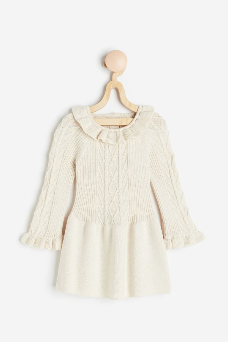 Collared Rib-knit Dress - Natural white - Kids | H&M US | H&M (US + CA)