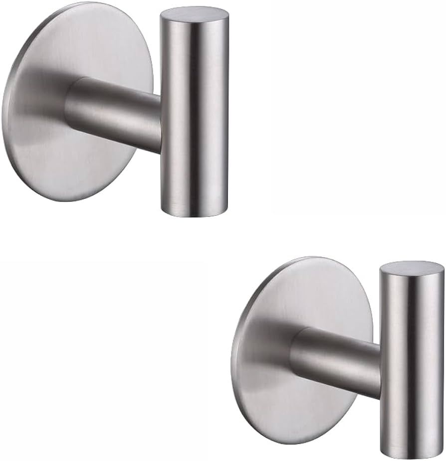 Zuvky Self Adhesive Hooks 304 Stainless Steel Heavy Duty Hangers Without Nails for Bathrooms Kitc... | Amazon (US)