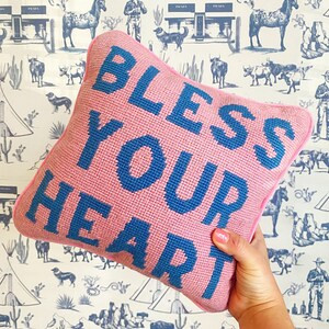 Bless Your Heart Needlepoint Pillow | Etsy (US)